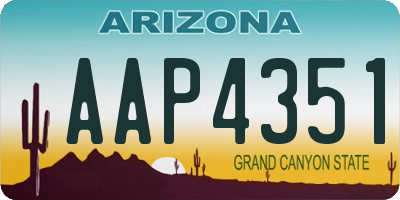 AZ license plate AAP4351