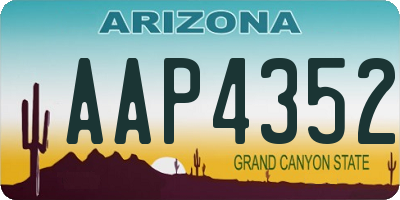 AZ license plate AAP4352