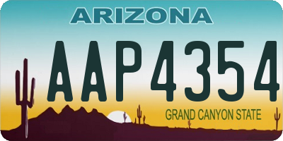 AZ license plate AAP4354