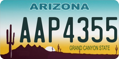 AZ license plate AAP4355