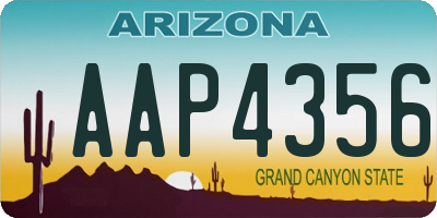 AZ license plate AAP4356