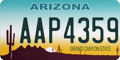 AZ license plate AAP4359