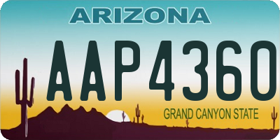 AZ license plate AAP4360