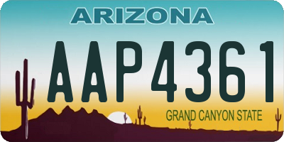 AZ license plate AAP4361