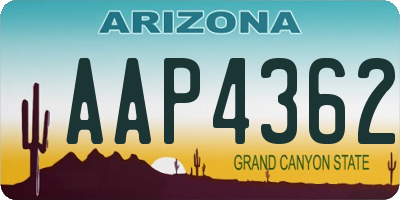 AZ license plate AAP4362