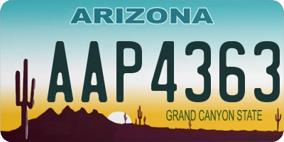 AZ license plate AAP4363