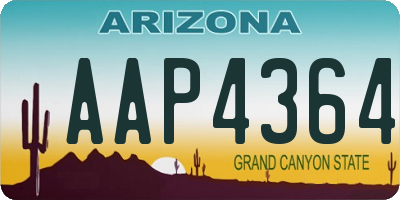 AZ license plate AAP4364