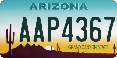 AZ license plate AAP4367