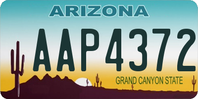 AZ license plate AAP4372