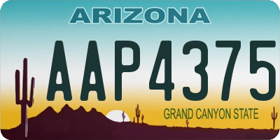 AZ license plate AAP4375