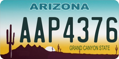 AZ license plate AAP4376