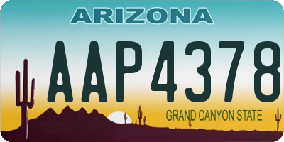 AZ license plate AAP4378