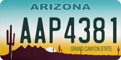 AZ license plate AAP4381