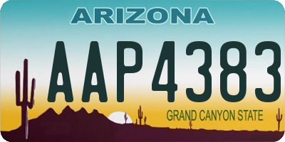 AZ license plate AAP4383