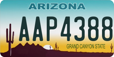 AZ license plate AAP4388