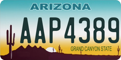 AZ license plate AAP4389