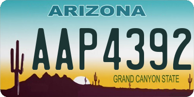 AZ license plate AAP4392