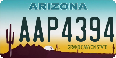 AZ license plate AAP4394