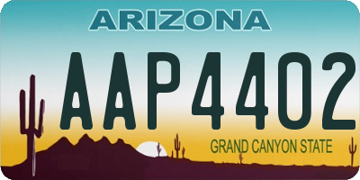 AZ license plate AAP4402