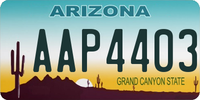 AZ license plate AAP4403