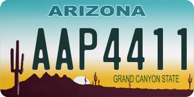 AZ license plate AAP4411