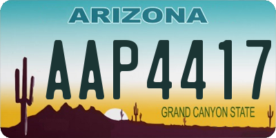 AZ license plate AAP4417