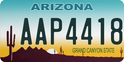 AZ license plate AAP4418