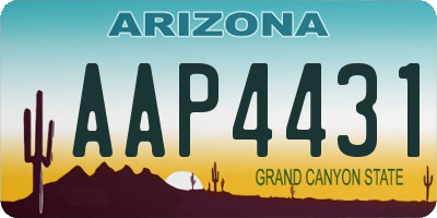 AZ license plate AAP4431