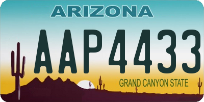 AZ license plate AAP4433