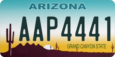 AZ license plate AAP4441