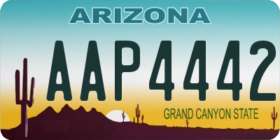 AZ license plate AAP4442