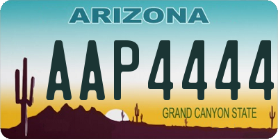 AZ license plate AAP4444