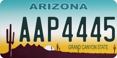 AZ license plate AAP4445