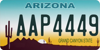 AZ license plate AAP4449