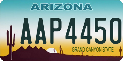 AZ license plate AAP4450