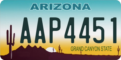 AZ license plate AAP4451