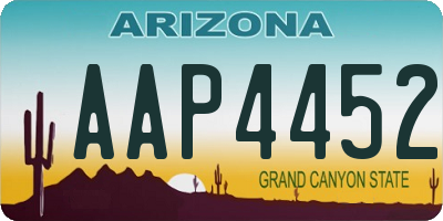 AZ license plate AAP4452