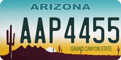 AZ license plate AAP4455