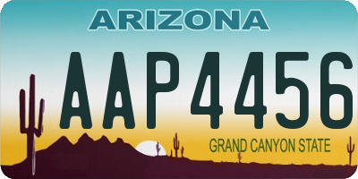 AZ license plate AAP4456