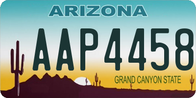 AZ license plate AAP4458