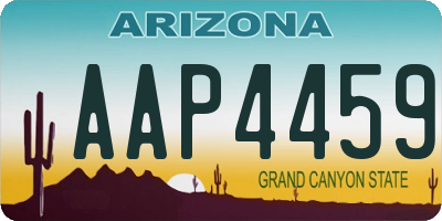 AZ license plate AAP4459