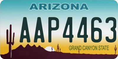 AZ license plate AAP4463