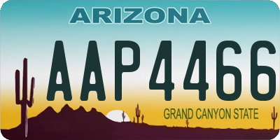 AZ license plate AAP4466