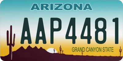 AZ license plate AAP4481