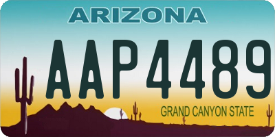 AZ license plate AAP4489