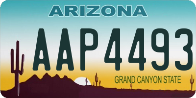 AZ license plate AAP4493