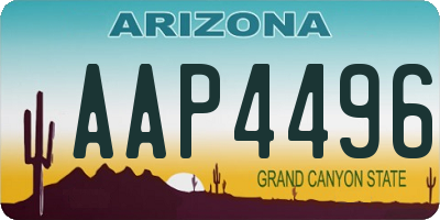 AZ license plate AAP4496