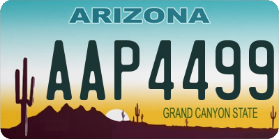 AZ license plate AAP4499