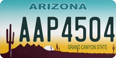 AZ license plate AAP4504