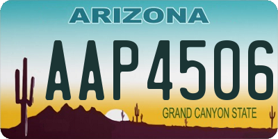 AZ license plate AAP4506